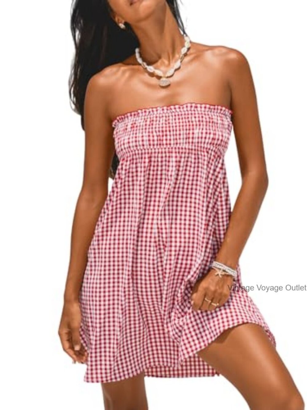 Smocked Bodice Tube Babydoll Mini Dress Convertible Maxi Skirt
